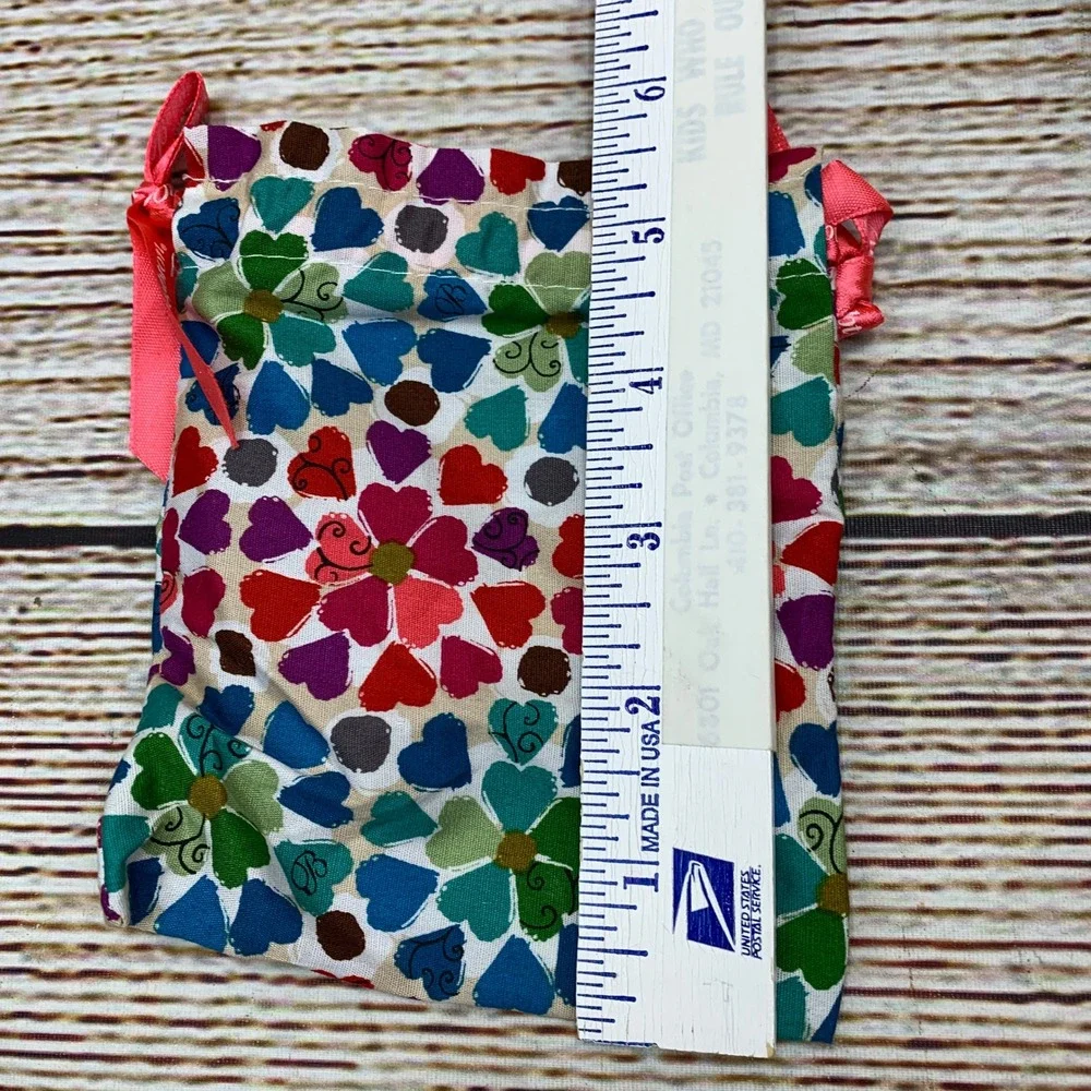 Brighton Fabric Drawstring Gift Bag Lot Floral Print Jewelry Travel‎ Storage